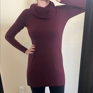 LOFT Burgundy Cowl Sweater Dress